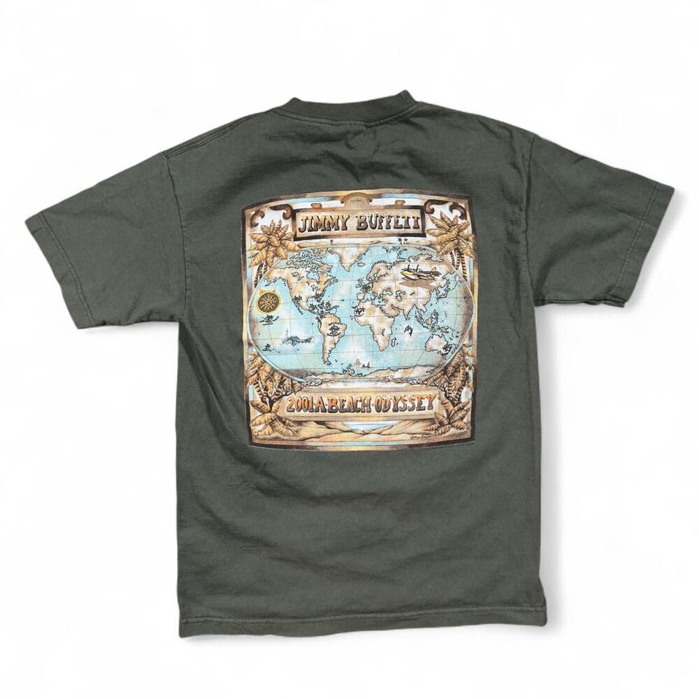 Alstyle T-Shirt Men Medium Olive Cotton Jimmy Buffett Tour Vintage